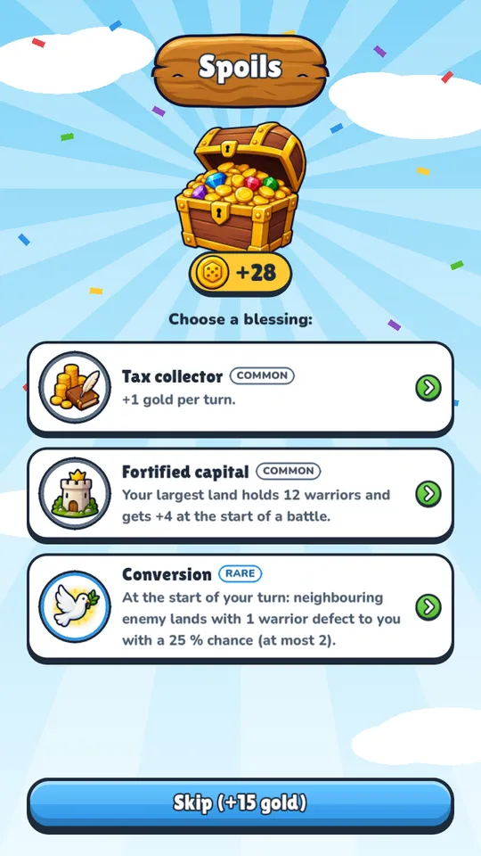 A choice of three blessings as a reward